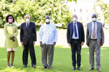 President Yoweri Museveni (centre) received a delegation of investors from Italy led by the His Excellency Mauro Massoni, the Italian Ambassador to Uganda and Mr Bloise Vincenzo - 01