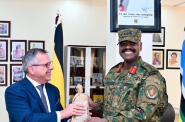 Belgium envoy with Gen Muhoozi