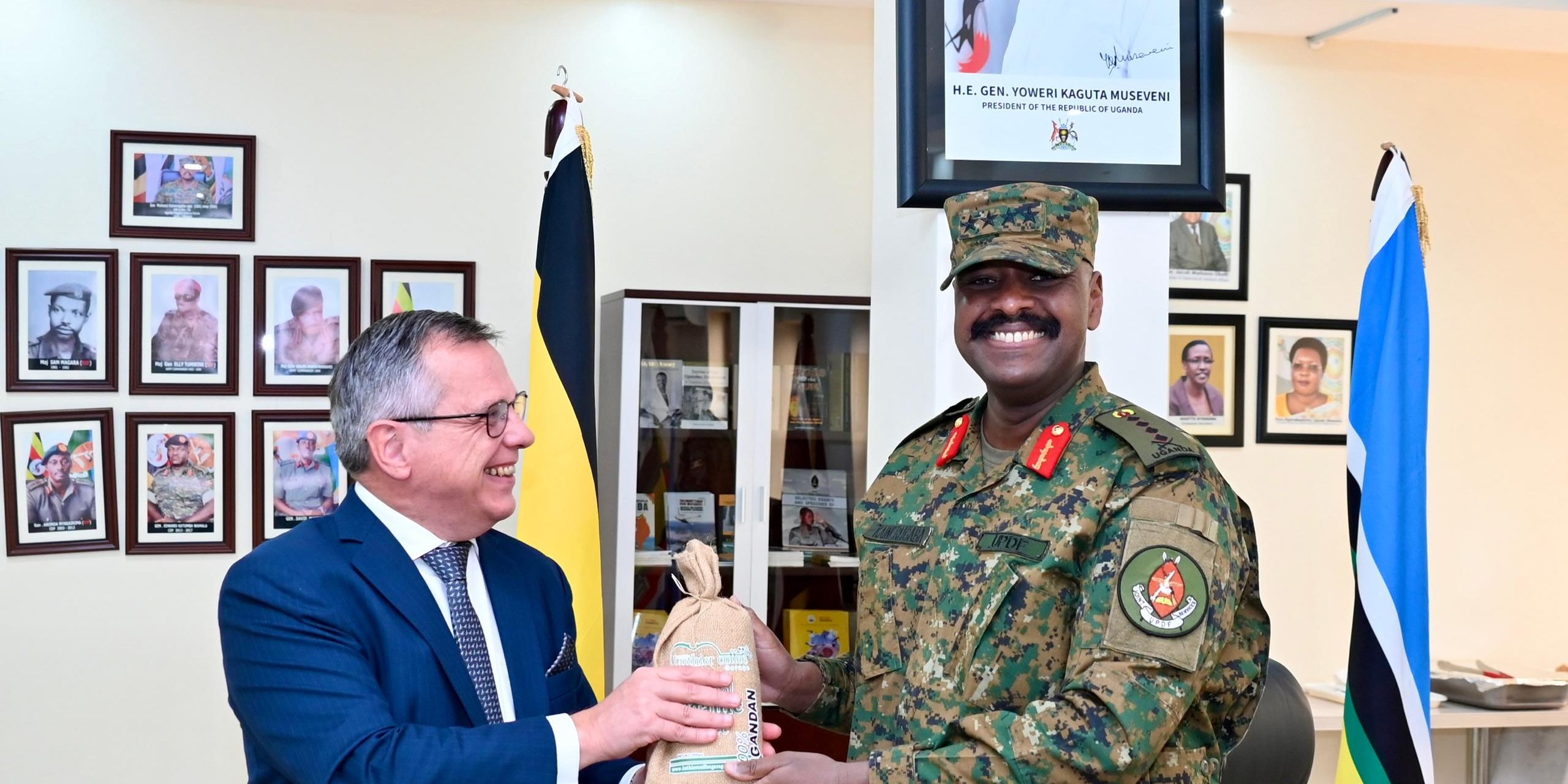 Belgium envoy with Gen Muhoozi