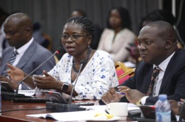 Hon. Nekesa (C) makes her point during the committee sitting