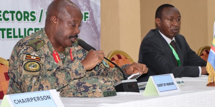 Chief-guest-Lt-Gen-Kayanja-Muhanga-addressing-EAC-chiefs-directors-heads-of-military-and-Defence-intelligence-security-at-Golf-course-hotel-Entebbe-1-870x435