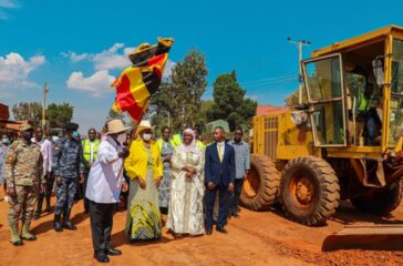 roundbreaking ceremony for the construction of the Bukasa–Ssentema–Kakiri Road.