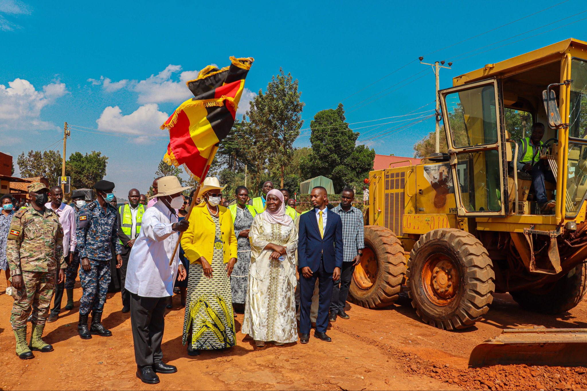roundbreaking ceremony for the construction of the Bukasa–Ssentema–Kakiri Road.
