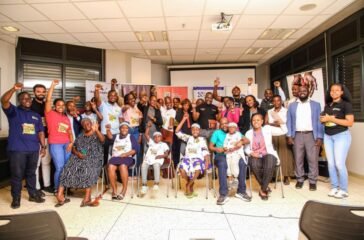 Roke Telkom staff and UCCF pose for a group photo
