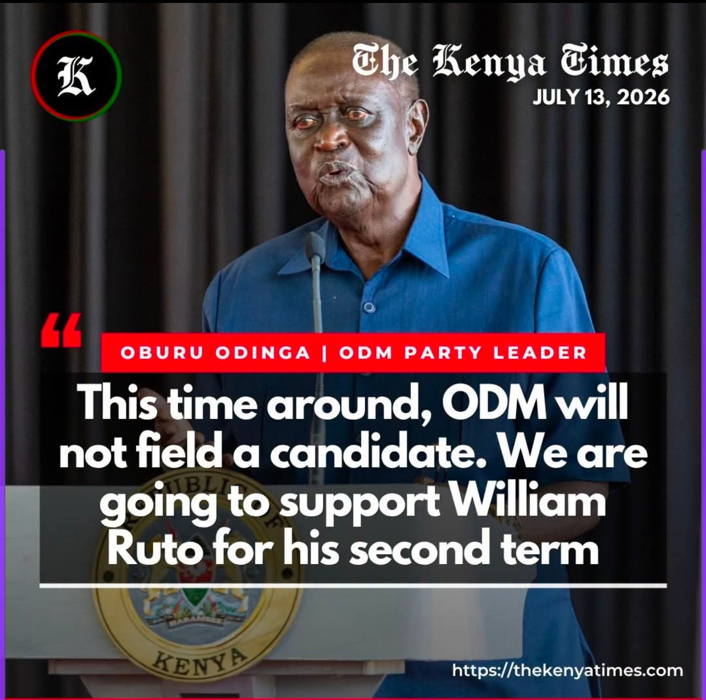 No ODM presidential candidate for 2027 poll