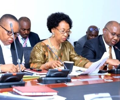 Minister Lydia Wanyoto and her Public Service Staff before committee RESIZED