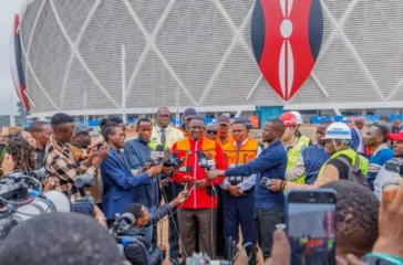 Sports Cabinet Secretary Salim Mvurya addressing the press after inspecting the Talanta Stadium, August 19, 2026. Photo Mvurya