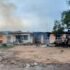 UNHCR-offices-being-set-on-fire-by-the-protesting-refugees-in-Invepi-settlement-in-Terego-district.