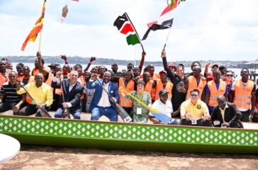 Some of the participants from Uganda, Kenya, South Africa and Egypt taking part in the first African Dragon Boat Festival that started on Thursday Oct 1 at Kawuku. PPU Photo